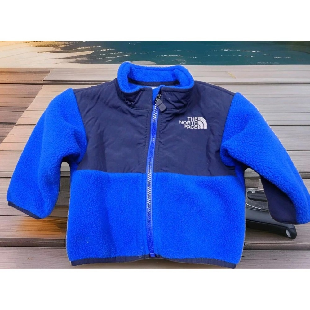 The North Face Denali Fleece Jacket Infant 3-6M Blue Excellent Full Zip Polartec